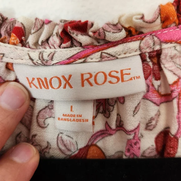 🌸Knox Rose Floral Boho Top Size Large Oversized - Picture 4 of 6